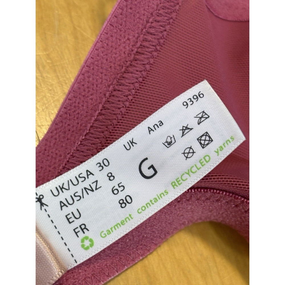 The Panache Ana Plunge Bra 30G Cranberry Lace Adjustable Underwire Semi-sheer - Picture 5 of 8
